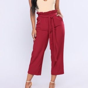 High waist tie pants